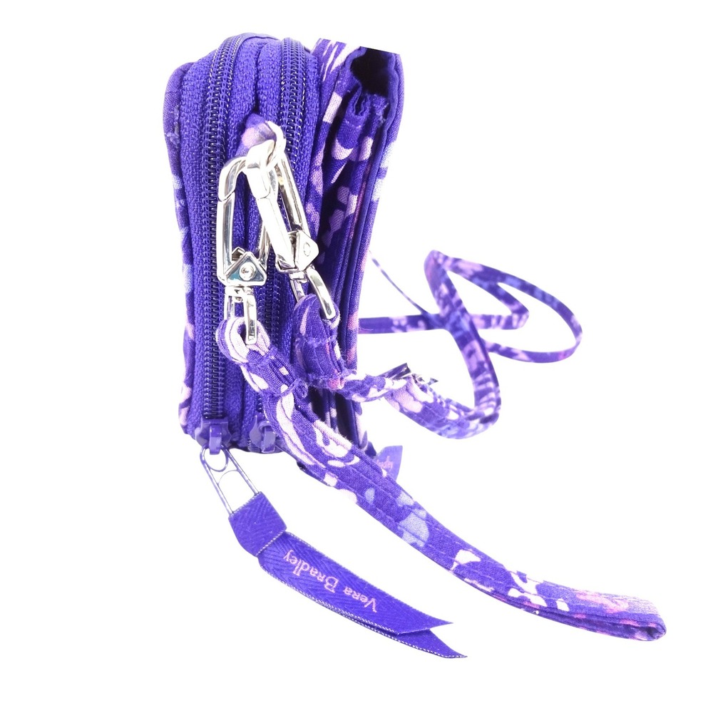 Vera Bradley Paisley Amethyst RFID All In One Crossbody Wallet/Wristlet - Picture 3 of 9
